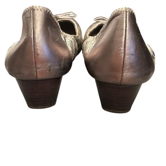 Cole Haan Silver Ballet Wedges with Metallic Accents Size 10 1/2 B - Picture 7 of 9